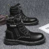 Men's Boots 2023 Autumn and Winter New Designer Retro British Leather Boots Men's Casual Black Thick-soled Shoes Motorcycle Boot - Image 2