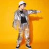 Hip Hop Boys Silver Jacket Girls Jazz Jogger Pants Street Dance Mini Skirt Clothes Sets Kids Sequin Costumes Child Streetwear - Image 5