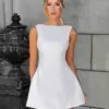 NIDANSSI Black O Neck Backless Evening Party Dress Women 2024 Sleeveless Elegant Sexy Dress Bodycon Mini Summer Dress Vestidos
