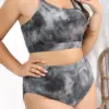 0XL - 4XL Tie Dye Bikini Large Size Swimwear Plus Size Women Swimsuit Female Two-pieces Bikini set Bather Bathing Suit V4841B
