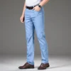 Classic Style Summer Men's Light Blue Thin Straight Jeans Business Casual Stretch Denim Pants Male Brand Loose Trousers - Image 3