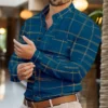 Summer Men's Shirt Long Sleeve XS-6XL Fashionable Lapel Single Breasted Cardigan Real Pockets Hawaiian Casual Men's Shirt 2024 - Image 2