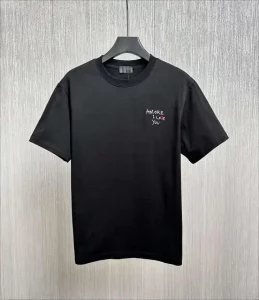 Women/Men's Embroidery Letter Print Stylish Cotton Summer Top T Shirts Couple Outfit Oversized T Shirt D2802# - Image 4