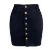 Women's Fashion Front Buttons Denim Skirts Sexy Push Up Solid Color Short Skirt Female Y2k Black Bodycon Jeans Dress Streetwear - Image 4