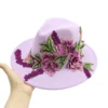 Embroidered Flower Fedora Hat 3D Wedding Hat Men's and Women's Jazz Hat 2023 New Fedora Hat New Product Release Sombrero Hat - Image 5