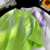 Hip Hop Style Graffiti T-Shirt Summer Bright T-shirts Fake Two Piece Clashing Round Neck Short Sleeve Top Neutral Printed Tshirt - Image 3