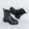 Italian Men's Classic High Top Boots 2023 Winter Designer Leather Boot Male Casual Black Platform Outdoor Ankle Boots Military - Image 4