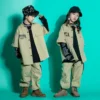 Girls Hip Hop Letters Shirt Cargo Pants Boys Cool Jacket Street Dance Clothes Sets Joggers Kids Blouse Streetwear Jazz Costumes - Image 2