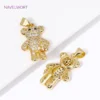 Multi Styles 18K Gold Plated Inlaid Zircon Bear Charms Pendant For DIY Necklace Making Supplies High Quality Jewelry Accessories - Image 4