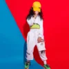 Kids Hip Hop Dancewear Ballroom Costumes for Girls Jazz Party Stage Outfits Dancing Clothes Street Dance Wear Shirt Jogger Cool - Image 3