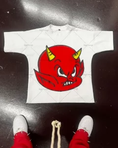 American Trendy T-Shirt Women Y2K Gothic Harajuku Retro Street Devil Pattern Print Oversized Couple Top graphic t shirts - Image 4