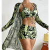 Summer Print Swimsuits Tankini Sets Female Swimwear Push Up For Beach Wear Three-Piece Bathing Suits Pool Women's Swimming Suit - Image 2