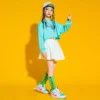 Child Dance Clothes Jazz Ballroom Dancing Competition Costumes Hip Hop for Girls T Shirt Skirt Party Stage Outfits Perform Suits - Image 4