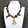 Y.YING Cultured Black Biwa Pearl Red Coral Onyx Choker Necklace Fashion Women Necklace Gifts - Image 2