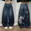 American Vintage Popular Straight Wide Leg Jeans Women Y2K New Street Hip Hop Fashion Joker Mopping Loose Pants Denim Trousers - Image 3