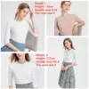 Summer new 3/4 sleeve fitting style T shirt high V -Neck woman tops elastic ribbing fabric clothes - Image 3