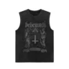 Vintage Washed Vest Hip Hop Streetwear 100% Cotton Tank Top Mens Gothic Letter Print Sleeveless Y2K Punk Rock T Shirt Summer - Image 4