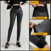 Winter Fleece Pu Leather Pants Women High Waist Leggings Warm Splicing Faux Leather Black Trousers Sexy Butt Lifter Tights Pants - Image 5