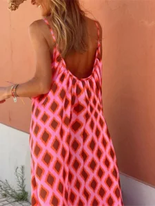 Vintage Long Dress Women Summer Sleeveless Sexy Off Shoulder Sling Dress Ladies Backless Summer Maxi Dress Boho Robe Femme - Image 4
