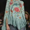 Women Vintage Floral Tops 2024 Spring Autumn Elegant Pullover Oversize Irregular Tassel Hem Cape Cloak Pull Femme Bohemian