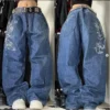 American Vintage Gothic Print Jeans Women Y2K New Street Hip Hop Low Waist Mopping Wide Leg Pants Harajuku Casual Loose Trousers - Image 5