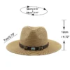 Large Size Panama Hats Lady Beach Parent-child Wide Brim Straw Hat Man Summer Sun Cap Plus Size Fedora Hat 54cm 56-58cm 59-61cm - Image 6