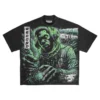 2023 New Skull Print Pattern Short Sleeve Round Neck American Street Washed Old Hip Hop Fashion Brand Retro Loose T-Shirt Top - Image 4