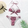 2022 Sexy Solid Bikini New Patchwork Swimsuit Women Lace Scallop Edge Bandeau Bikini Set Swimwear Female Summer Bathing Suits - Image 3