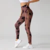 Sexy Hollow Out Tummy Control Sports Leggings for Women Workout Tights Running Fitness Tie Dye Seamless High Waist Yoga Pants - Image 5