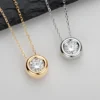 IOGOU Real D VVS1 Moissanite Neclaces 6.5mm Round Pendant for Women 100% Silver 925 Yellow Gold Color Fine Jewelry Wholesale - Image 5