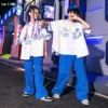 Girls Hip Hop Cool Shirt Costumes Boys Street Dance Cargo Pants Child Baseball Jacket Streetwear Kids Jazz Joggers Clothes Sets - Image 4