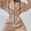 Winter Leisure Sportwear New Elastic Elegant Hoodies Jumpsuit Korea Fashion Women Long Sleeve One Piece Outfit Warm Overalls