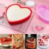 Silicone Heart Shaped Cake Pan 6 Inch Nonstick Heart Cake Valentine's Day Baking Heart Cake Mold Bakeware Kitchen Supplies Tools - Image 3