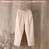 Loose Harem Cotton Linen Pants Oversized 80kg Women Summer Elegant Pantalones Baggy Thin Trousers Casual Ankle-length Spodnie - Image 4