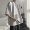 Summer Short Sleeve T-shirt Men Fashion 3 Colors Oversized T Shirt Men Streetwear Korean Loose Hip Hop O-Neck Tshirt Mens Top - Image 4