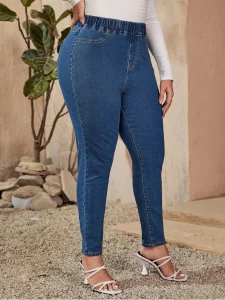 Plus Size Jeans for Women High Waist Stretchy Women Jean Pencil Full Length Elastic Skinny Lady Curvy Jeans 200kgs Jean for Mom - Image 3