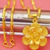 Gold shop with 999 increased flower thick women's chain car flower 18K necklace pendant 45cm. - Image 2