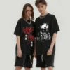 Vintage Cotton Tees Anime Graphic Tshirt for Men Women Summer Casual Short Sleeve Shirt Tops Hip Hop Gothic Harajuku Streetwear - Image 6