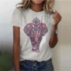 Oversized Female Clothing Boho Style Women Clothes T-Shirts Sexy Girls Tees Tops Elephant Animals Watercolor 3D Print T Shirt - Image 4