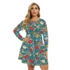 Oversized Dresses For Autumn 2022 Women 3D Rose Flower Print Dress Fashion Long Sleeve Loose Clothing Casual Plus Size Dress 6XL - Image 5