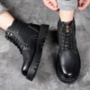 Autumn Winter High Top Boots for Men Fashion Casual Cow Leather Casual Shoes Male New Designer Ankle Botas Militares Hombre - Image 5