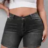 SHOWMALL Plus Size Denim Shorts for Women High Waisted Folded Hem Ripped Jean Shorts (12W-26W)
