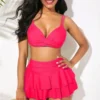 2Pcs/Set Swimsuit Chic Solid Color Padded Summer Ladies Swimsuit Swimwear Swimming Pool Supplies Women Swimwear Bikini Set - Image 6