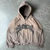 Hooded American retro zipper sweatshirt Gothic letter star print hoodie trendy men's casual jacket 2023 new product - Image 3