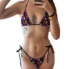 Funny skull bikini set women's deep V bikini two-piece swimsuit pattern printed swimsuit beach surfing vacation - Image 5