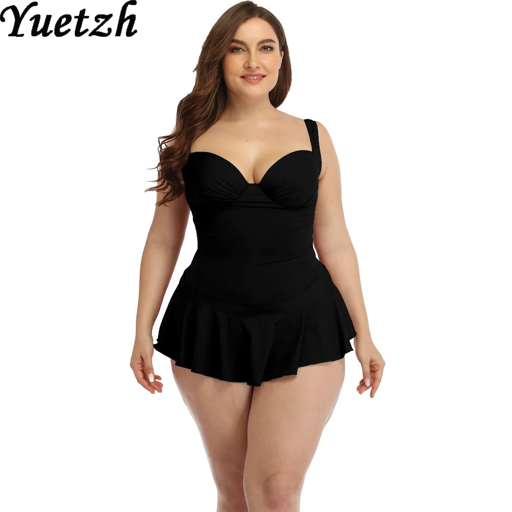 2022 New Push Up One Piece Swimsuit Women Plus Size Swimwear Large Big Plussize Swimming Suits Beachwear Bathing Suits