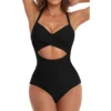 Sexy Backless Cross Swimming Suit Hollow Sling One Piece Swimsuit Fashion Color Matching Swimwear Bathing Suits For Women Bikini - Image 3