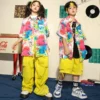 Kids Oversize Vintage Print Shirt Street Wear Clothing Girls Boys Tops Cargo Hip Hop Pants For Child Jazz Dance Costume Clothes - Image 4