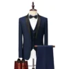 High Quality Men Suit Wedding 3 Pieces Set Elegant Blazers Shawl Collar Luxury Jacket Pants Vest Formal CoatSkinny Dress - Image 4