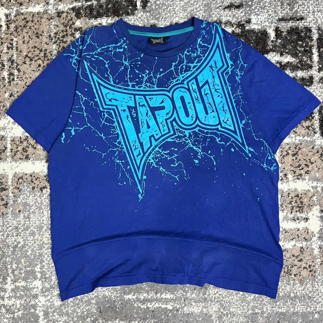 American Summer New Y2K Lightning Letter Printed T-shirt Men's Rap Hip-hop Trendy Clothing Skateboard Culture Tops